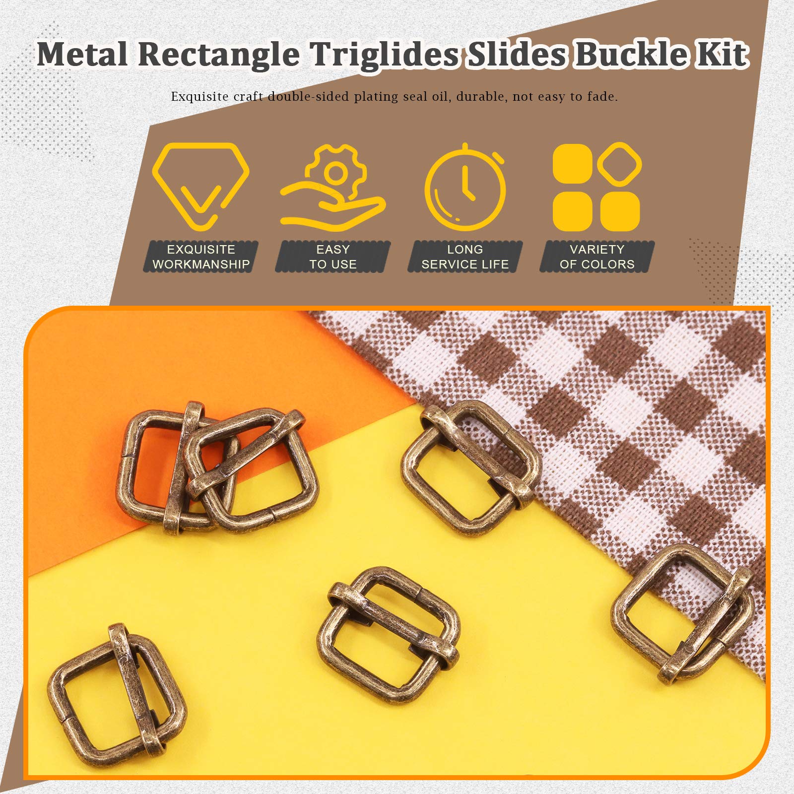 Amazon.com: Rustark 60 Pcs 33/64'' Bronze Slide Buckle